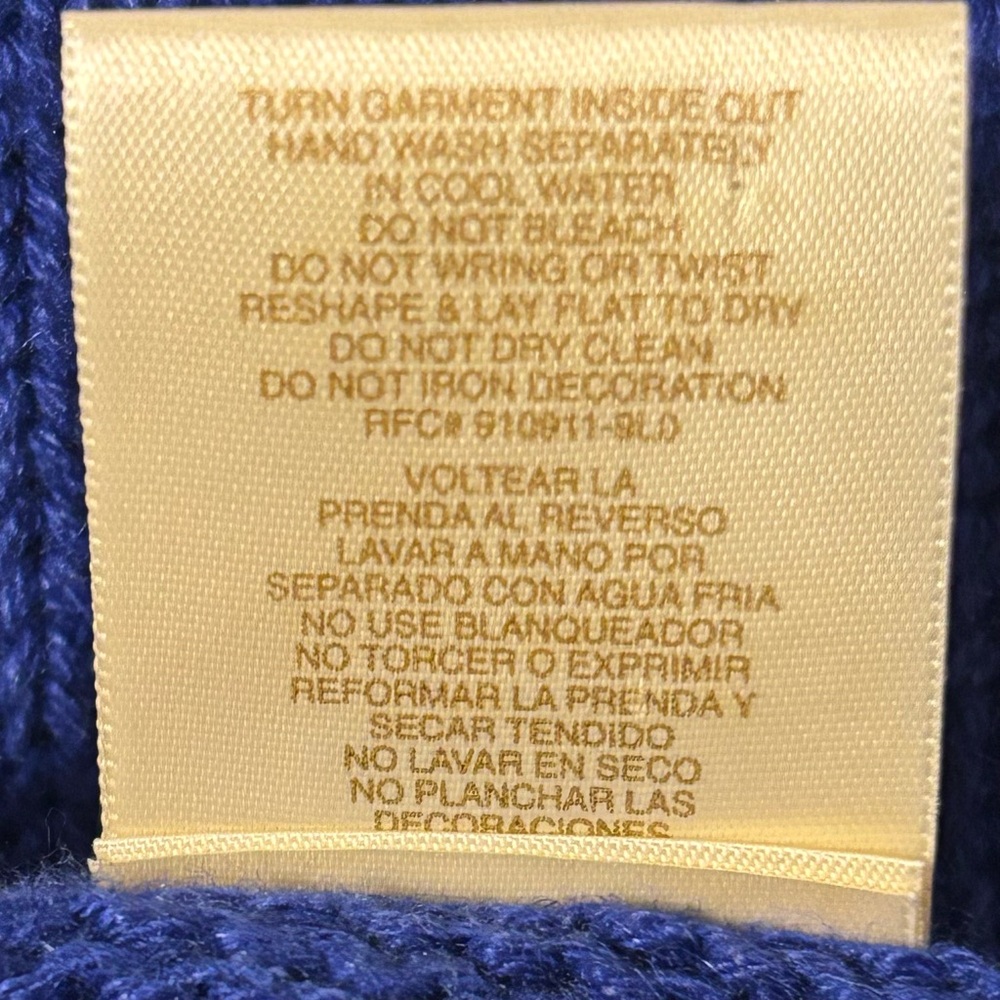 Bobbie Brooks Blue V Neck Button Front Christmas Holiday Sweater Vest LARGE - Picture 11 of 11